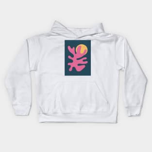 Abstract Shapes Botanical - Pink Blue Kids Hoodie